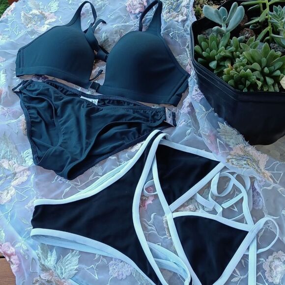 Bundle of TWO Swimsuits Calvin Klein and Zaful,  Beachy. Cruise, Spa - Picture 1 of 9